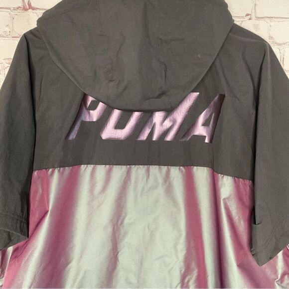New Puma Men’s Size XL Wind Shirt Colorblock Iridescent‎ Short Sleeve Top Black - Picture 9 of 11